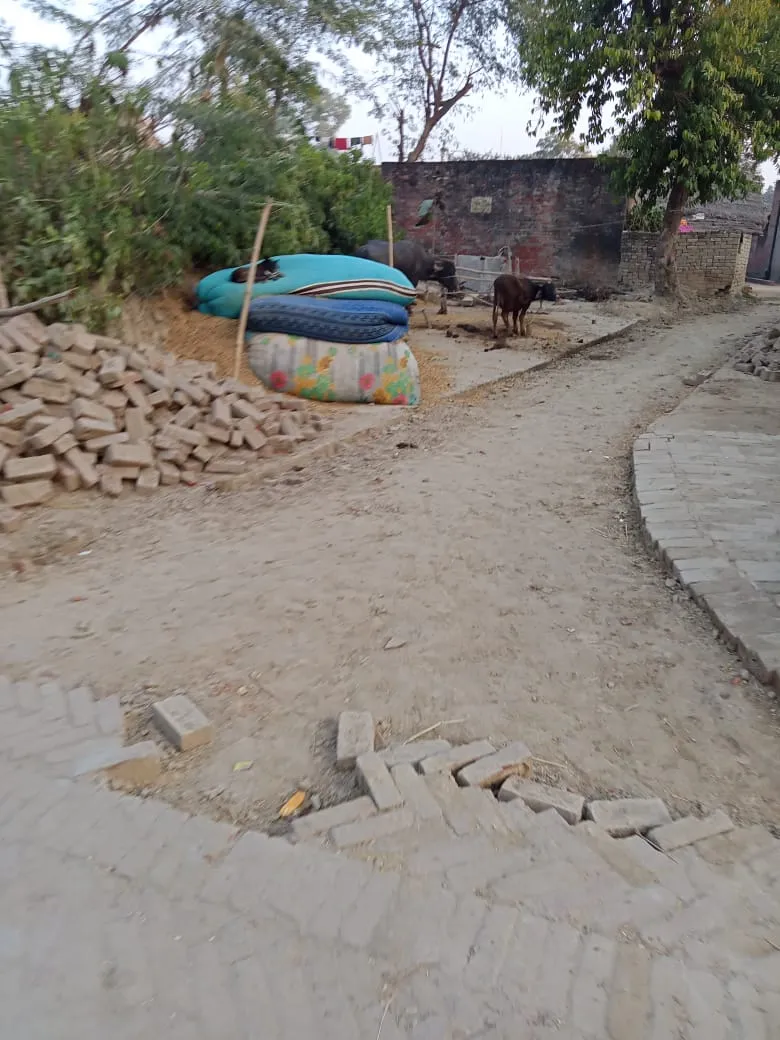 मिल्कीपुर क्षेत्र के ब्लॉक अमानीगंज की ग्राम पंचायत बिरौली झाम में इंटरलॉकिंग खड़ंजा निर्माण को छोड़ा गया अधूरा,लोग परेशान ।