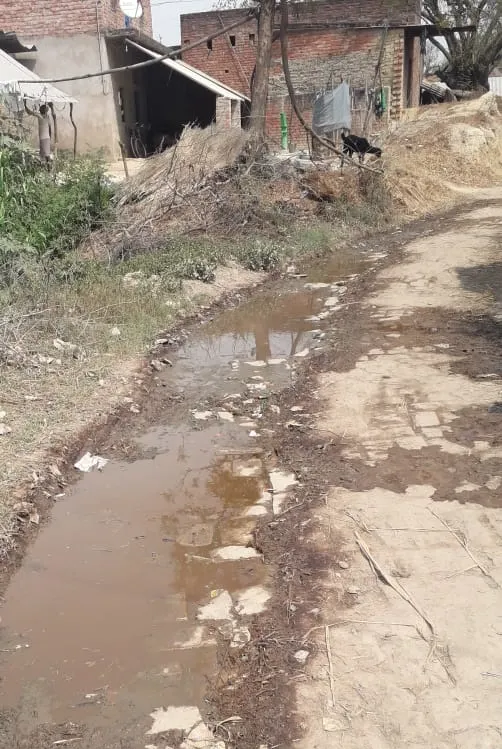 कीचड़ से होकर घर जाने को मजबूर हैं ग्रामीण