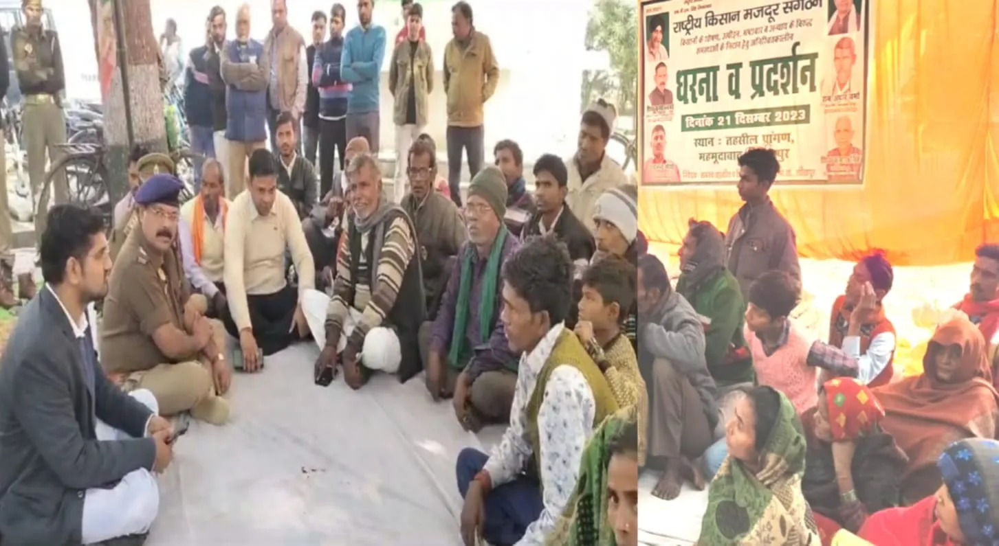 लापता नवयुवक को धरने में लेकर पहुंचे एसडीम व एसएसपी
