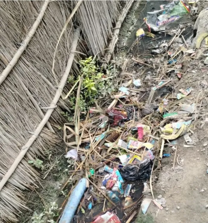 ग्राम पंचायत बैरिया में गंदगी और सड़कों पर फ़ैल रहा नालियों का गंदा पानी