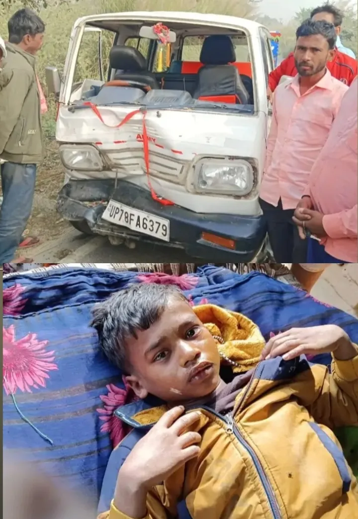 स्कूल वैन की आमने_सामने भिड़ंत