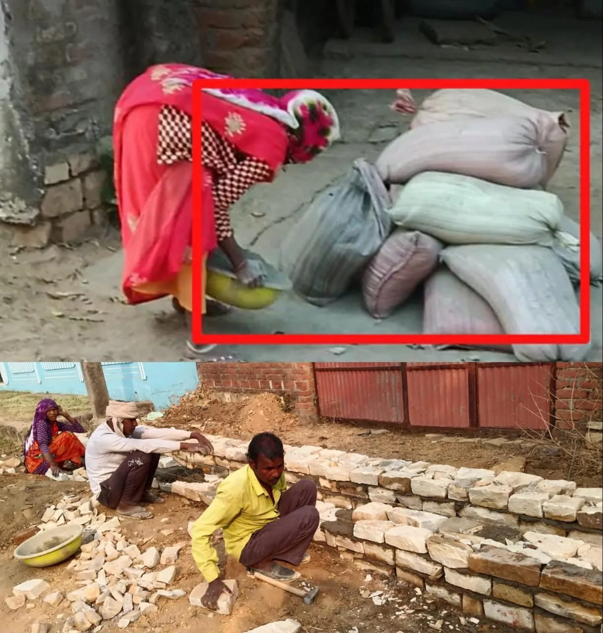 शंकरगढ़ में बन रही नाली निर्माण में धांधली को लेकर ईओ पर फूटा गुस्सा।