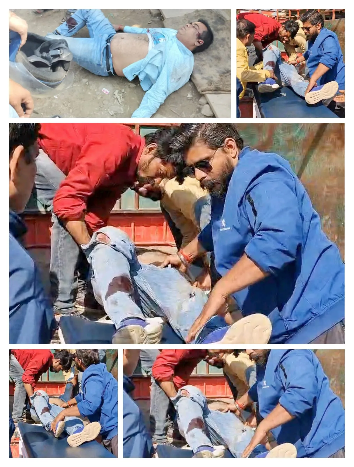 ट्रक का धक्के से स्कूटी सवार घायल, ईलाज जारी।