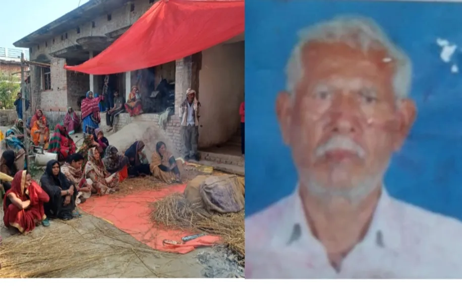  गोला  थाना क्षेत्र के ग्राम परवरपार का मामला पोस्टमार्टम के बाद घर पहुचा शव का चालीस घण्टे बाद पुलिस के संरक्षण  में हुआ दाह संस्कार