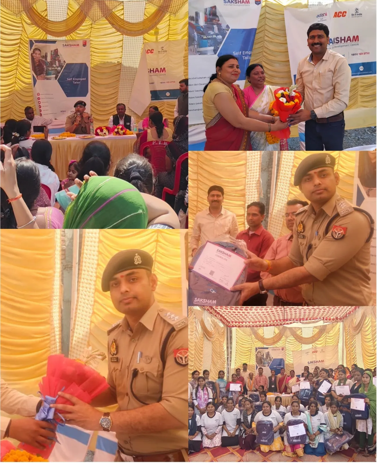 अडानी कौशल विकास केन्द्र के प्रशिक्षुओं को दिया गया प्रमाण पत्र एवं किट का वितरण