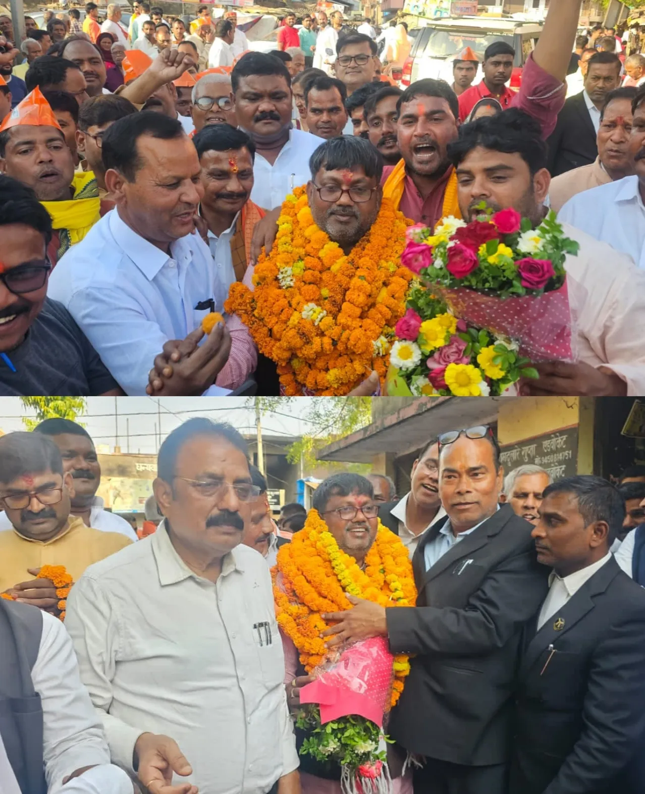 दुद्धी में भाजपा जिलाध्यक्ष नंदलाल गुप्ता का भव्य स्वागत