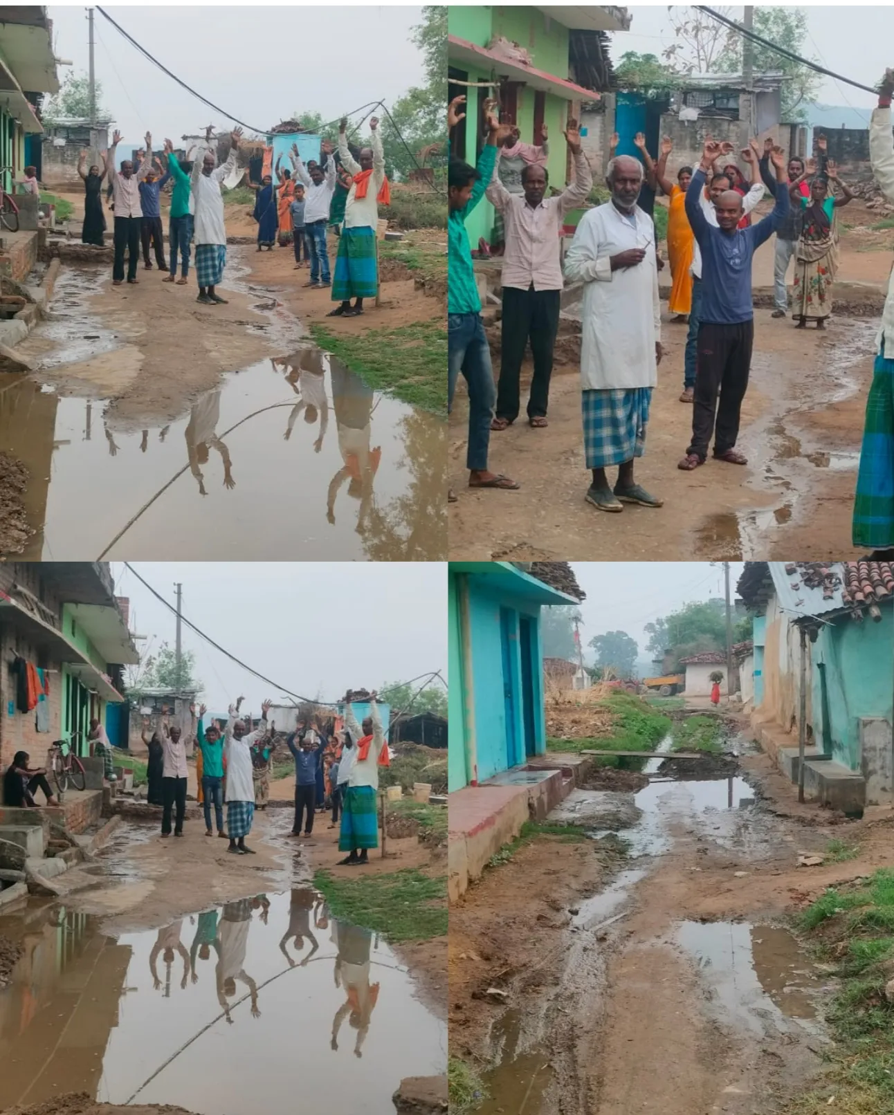 डोमा में नाली निर्माण की मांग को लेकर ग्रामीणों का प्रदर्शन, रहवासी परेशान