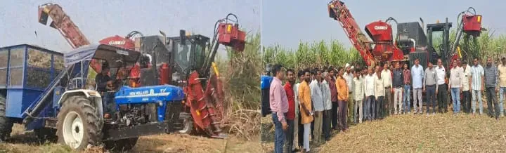 बलरामपुर चीनी मिल की कुम्भी इकाई में गन्ना काटने की मशीन आने से किसानों को मिलेगी राहत।