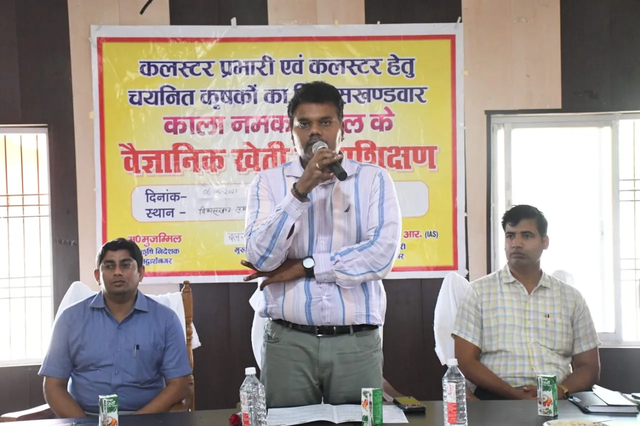 सिद्धार्थनगर  में काला नमक चावल की खेती के लिए किसानों को दिया गया प्रशिक्षण
