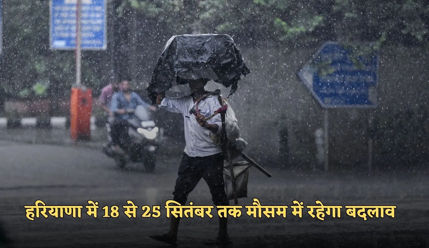 Haryana: हरियाणा में 18 से 25 सितंबर तक मौसम में रहेगा बदलाव, बारिश का अलर्ट जारी 