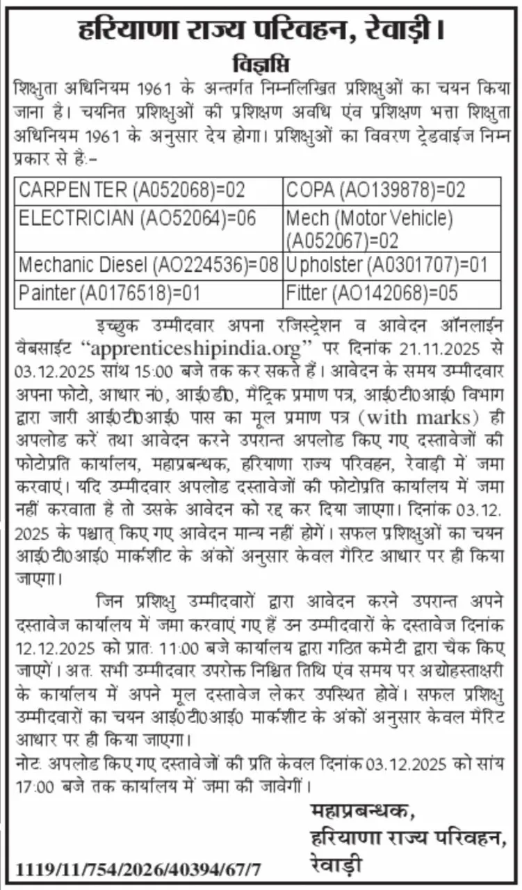 Rewari-Roadways-Vacancy-2025-Official-Notice-