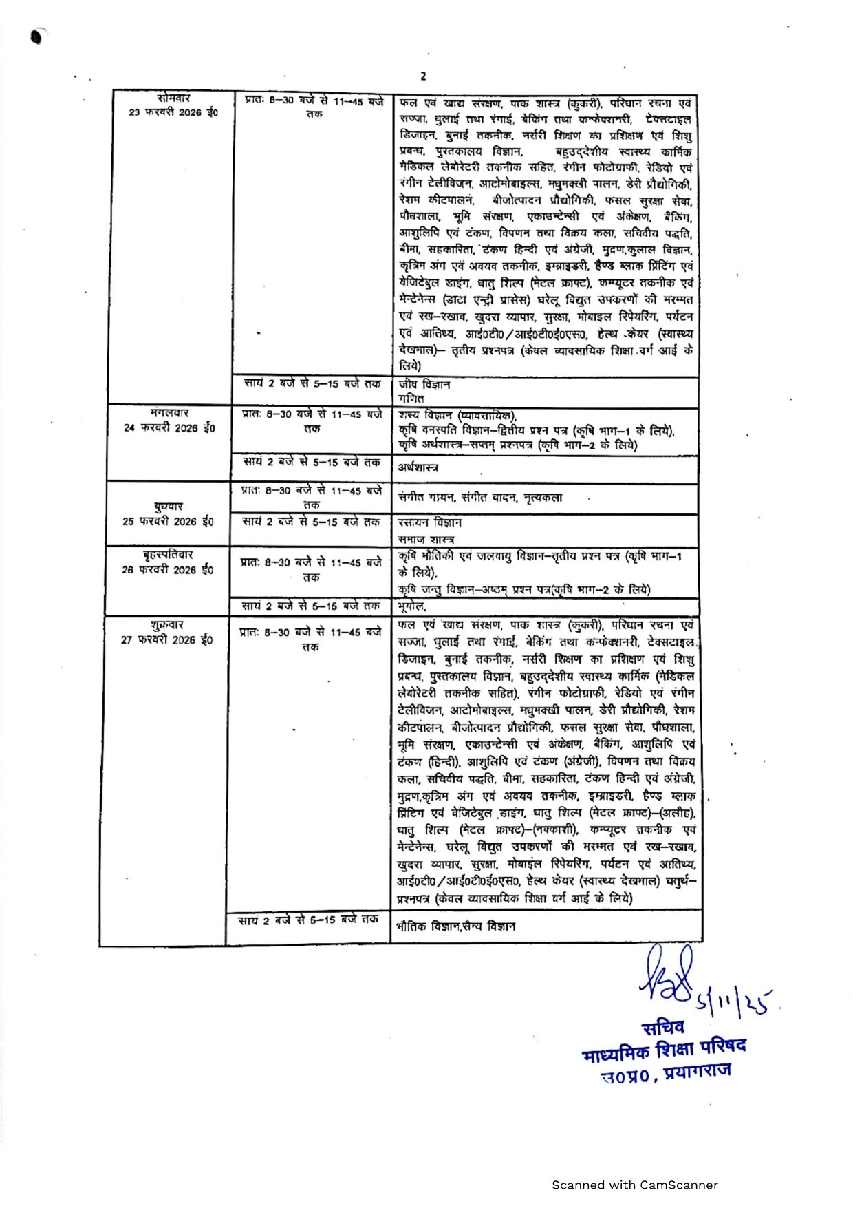 यूपी बोर्ड परीक्षा 2026 का कार्यक्रम जारी देखिये क्या है पूरा टाइम टेबल की लिस्ट 