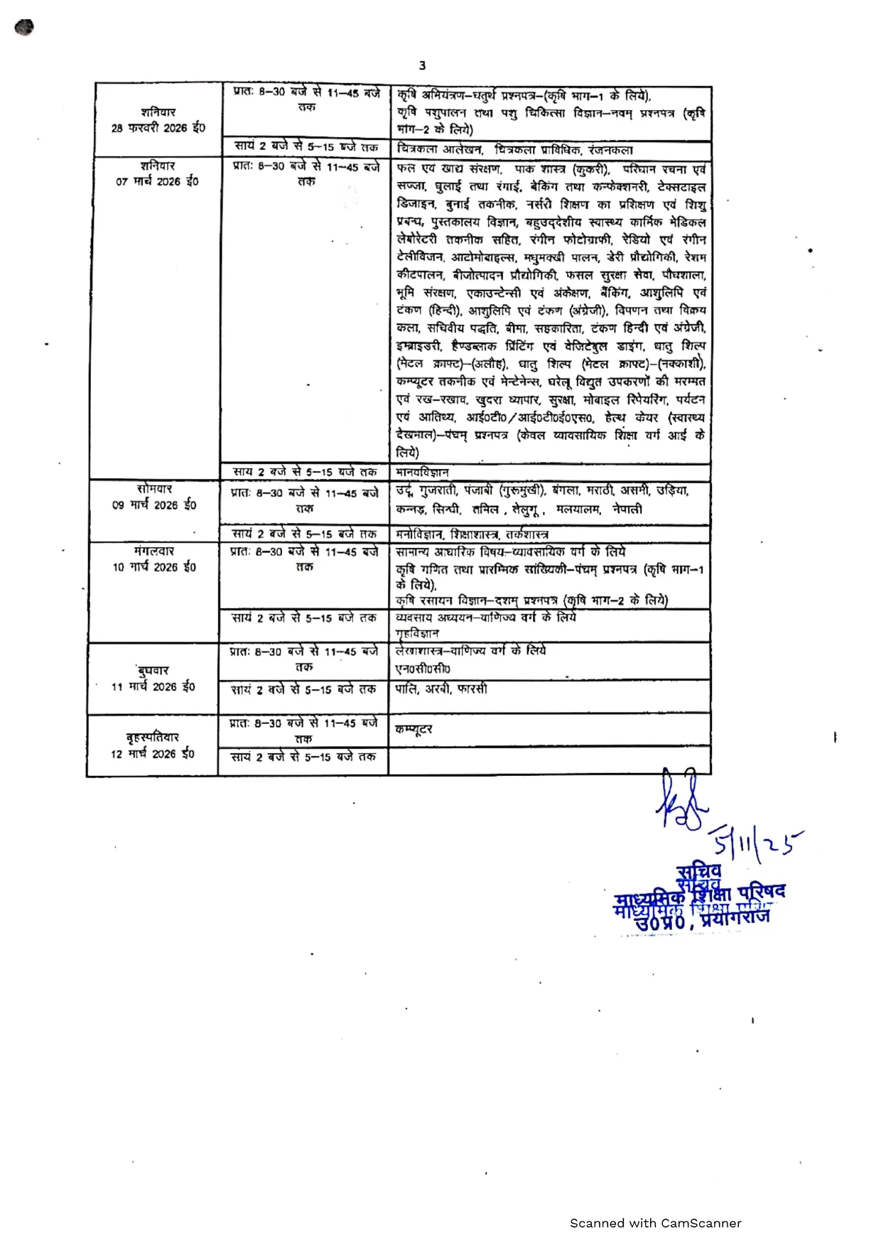 यूपी बोर्ड परीक्षा 2026 का कार्यक्रम जारी देखिये क्या है पूरा टाइम टेबल की लिस्ट 