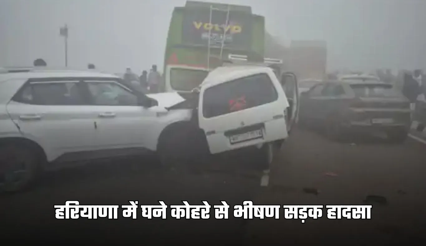 Haryana: हरियाणा में घने कोहरे से भीषण सड़क हादसा, कई लोगों की मौत; 40 से ज्यादा वाहन टकराए