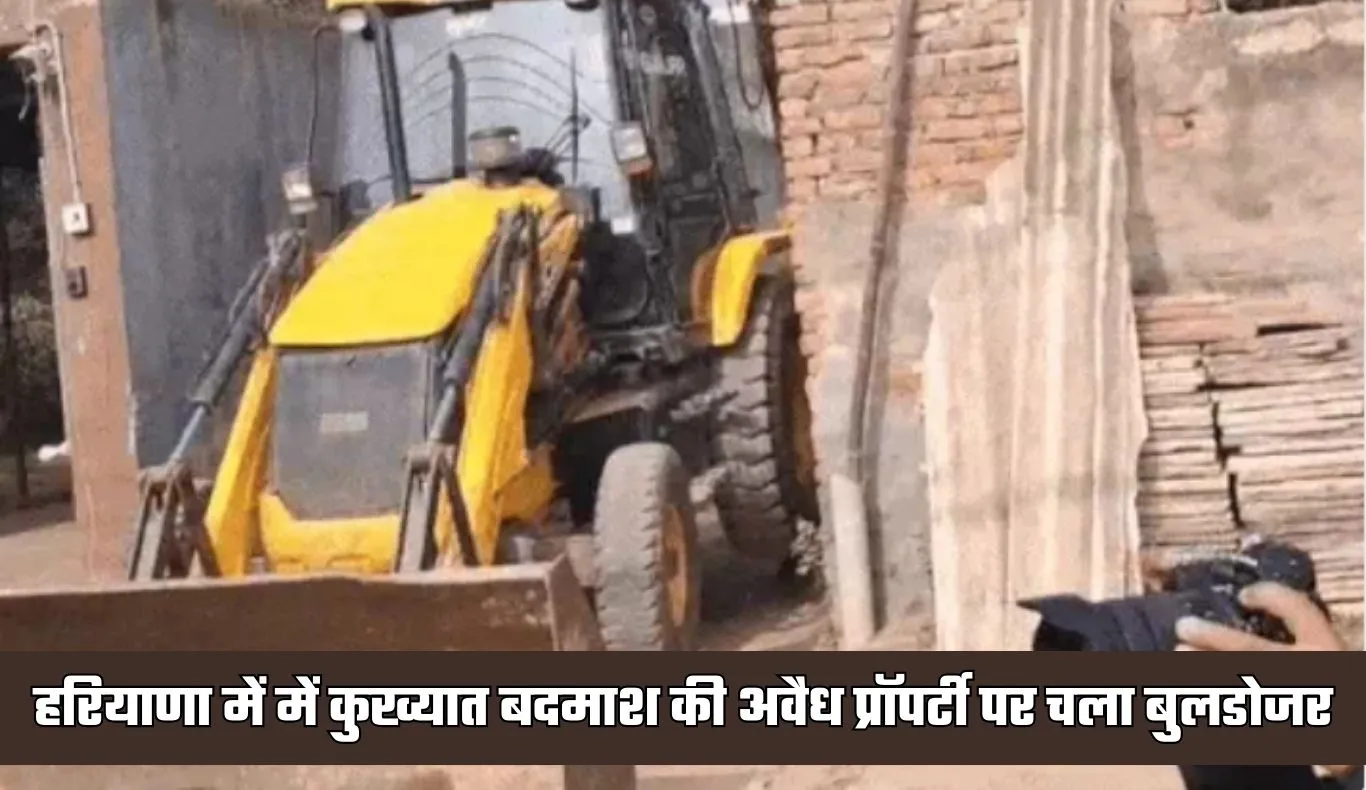 Haryana: हरियाणा में में कुख्यात बदमाश की अवैध प्रॉपर्टी पर चला बुलडोजर, पुलिस की बड़ी कार्रवाई