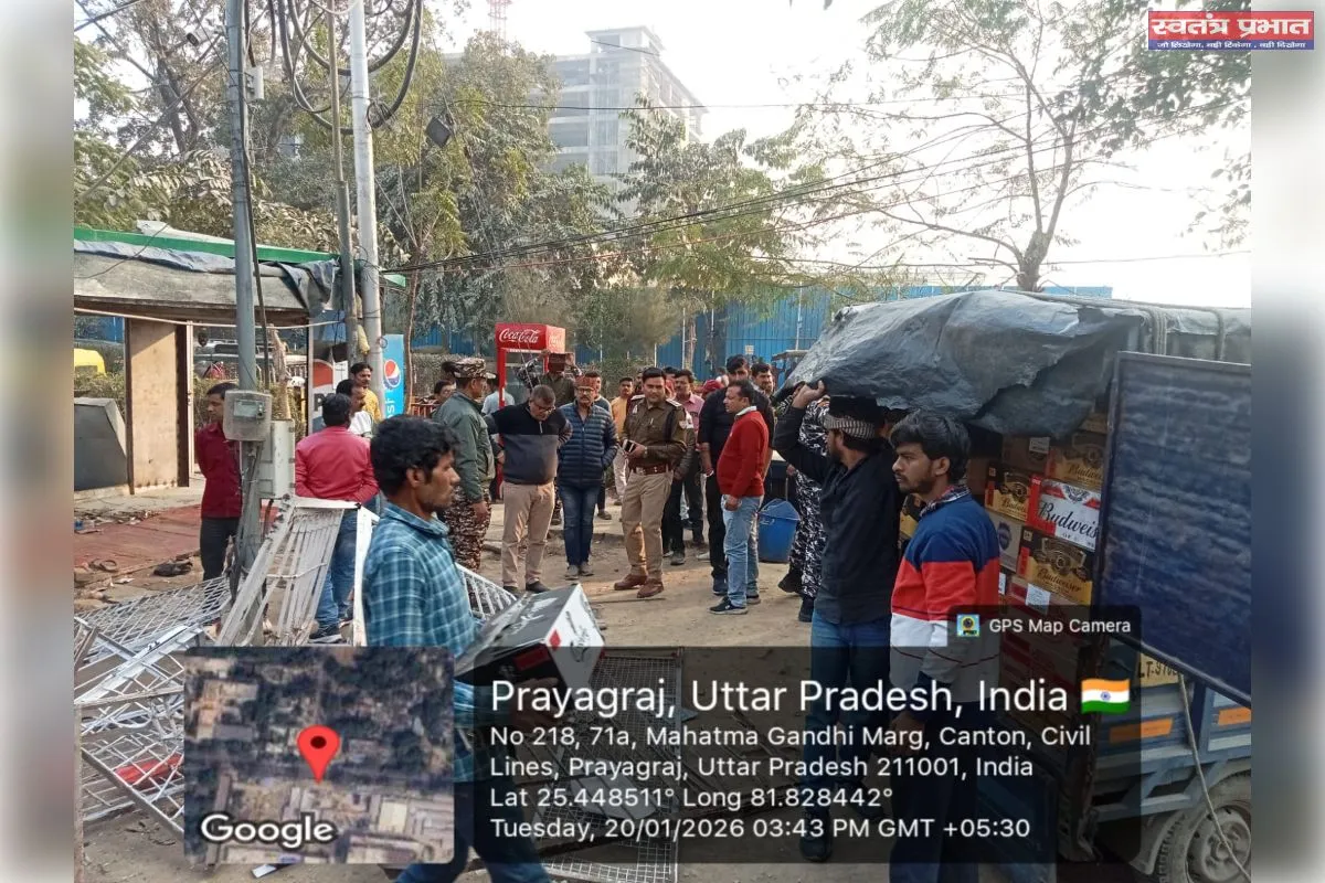 प्रयागराज : नजूल भूमि पर अवैध कब्जे का पर्दाफाश।