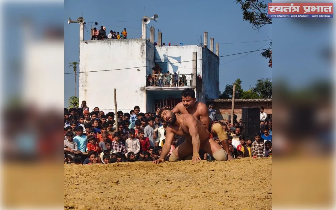 नेपाल के  थापा  पहलवान ने पंजाब के विक्की पहलवान को दिखाया आसमान