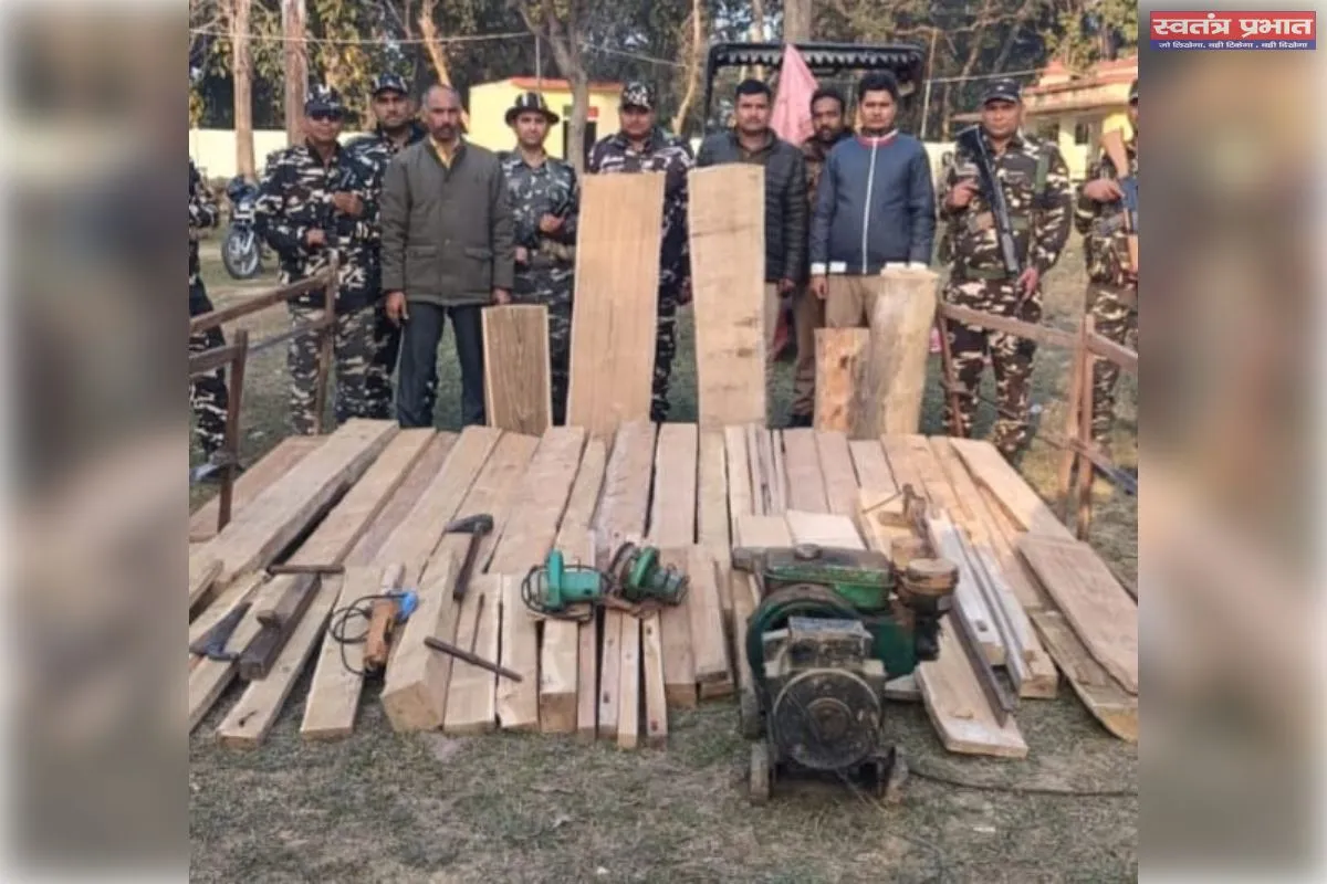 सीमावर्ती क्षेत्र में अवैध सागवान चिरान पर बड़ी कार्रवाई, एसएसबी व वन विभाग की संयुक्त छापेमारी