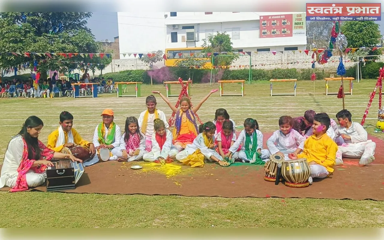 मिलेनियम वर्ल्ड स्कूल में हर्षोल्लास के साथ मनाई गई होली