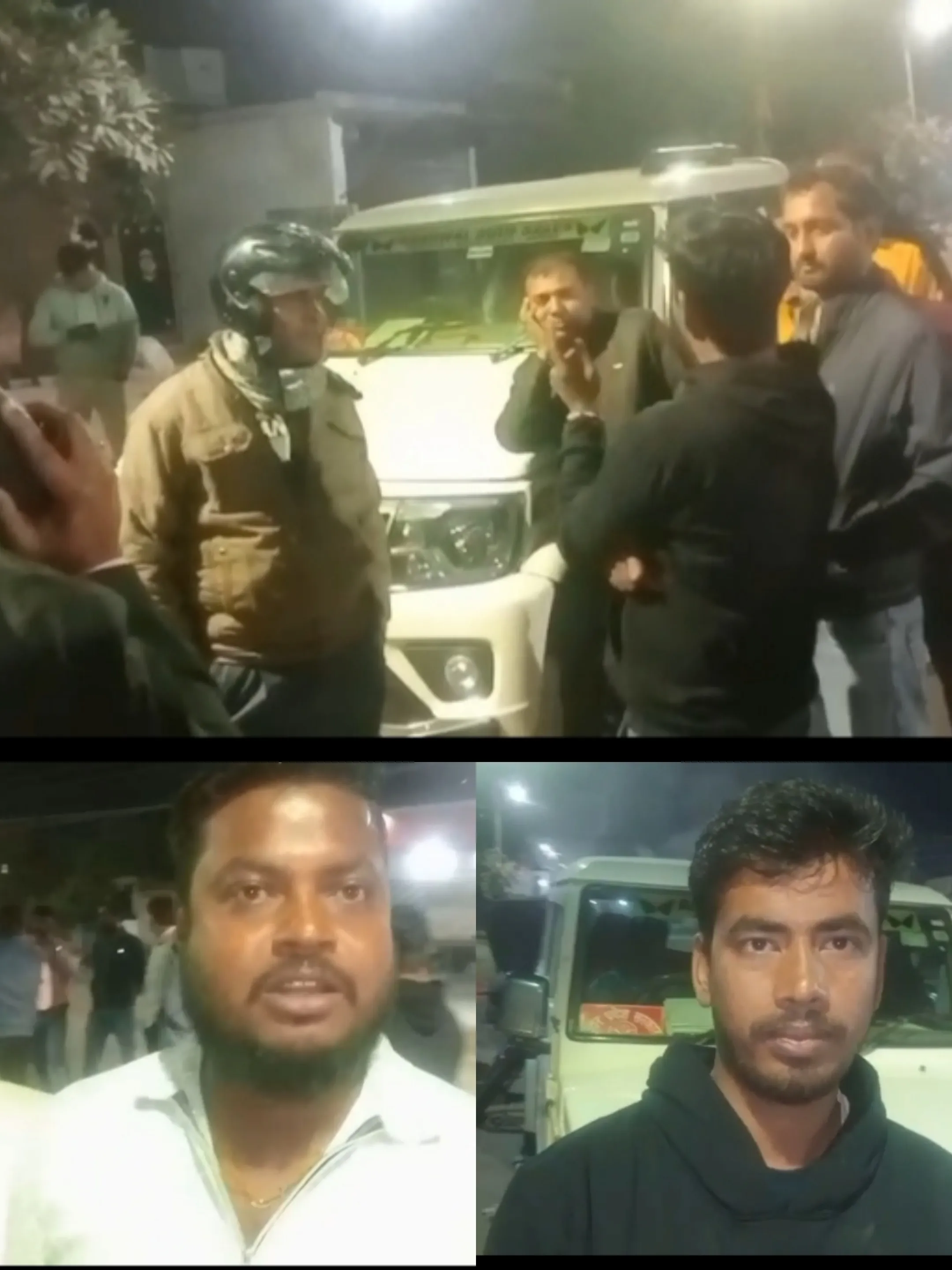 ओबरा रात के अंधेरे में सड़क नवीनीकरण पर जनता का पहरा भ्रष्टाचार की आशंका जताते हुए रुकवाया काम