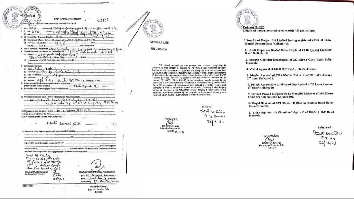 Kolkata police file charges against Audditech 360 boss.