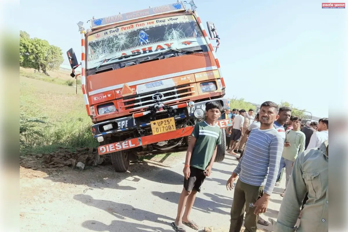 गोवंश से लदी डीसीएम पलटी, कई पशुओं की दर्दनाक मौत