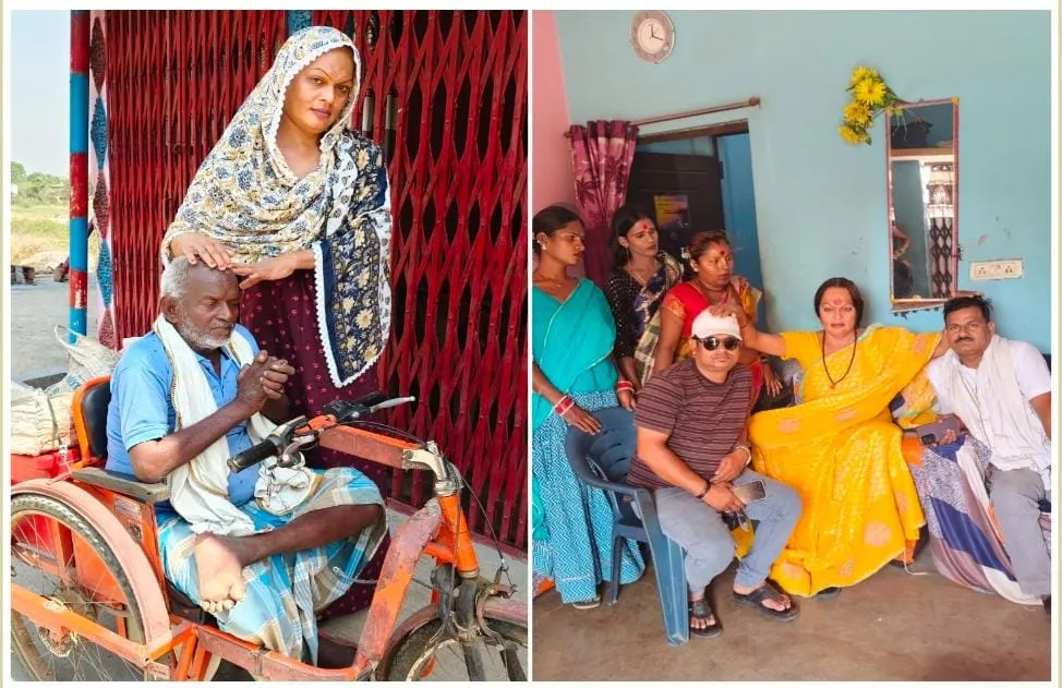 महामंडलेश्वर किरन नंदगिरी का मानवीय चेहरा, दुद्धी में बुजुर्ग असहाय की मदद कर पेश की मिसाल