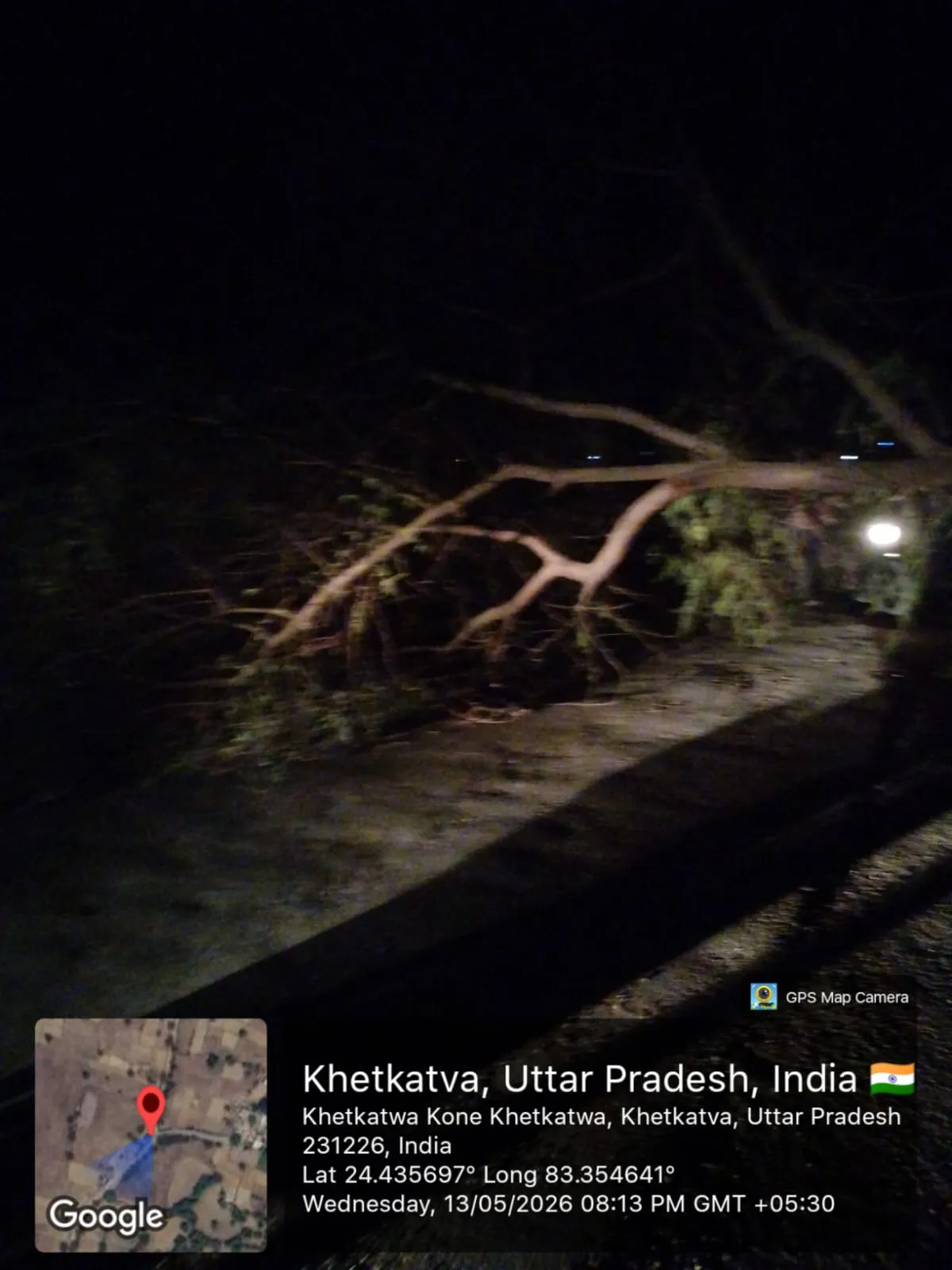 कोन क्षेत्र में आंधी तूफान ने मचाई तबाही, जगह जगह गिरे पेड़