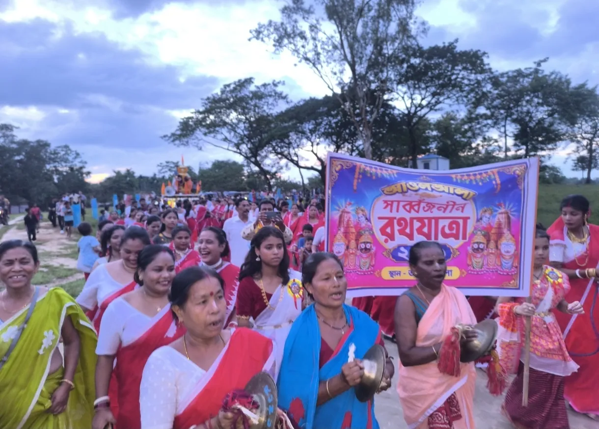 श्रीभूमि जिले के आउलआला में धूमधाम से आयोजित हुआ जगन्नाथ रथयात्रा महोत्सव, भक्तिमय माहौल में उमड़े श्रद्धालु।