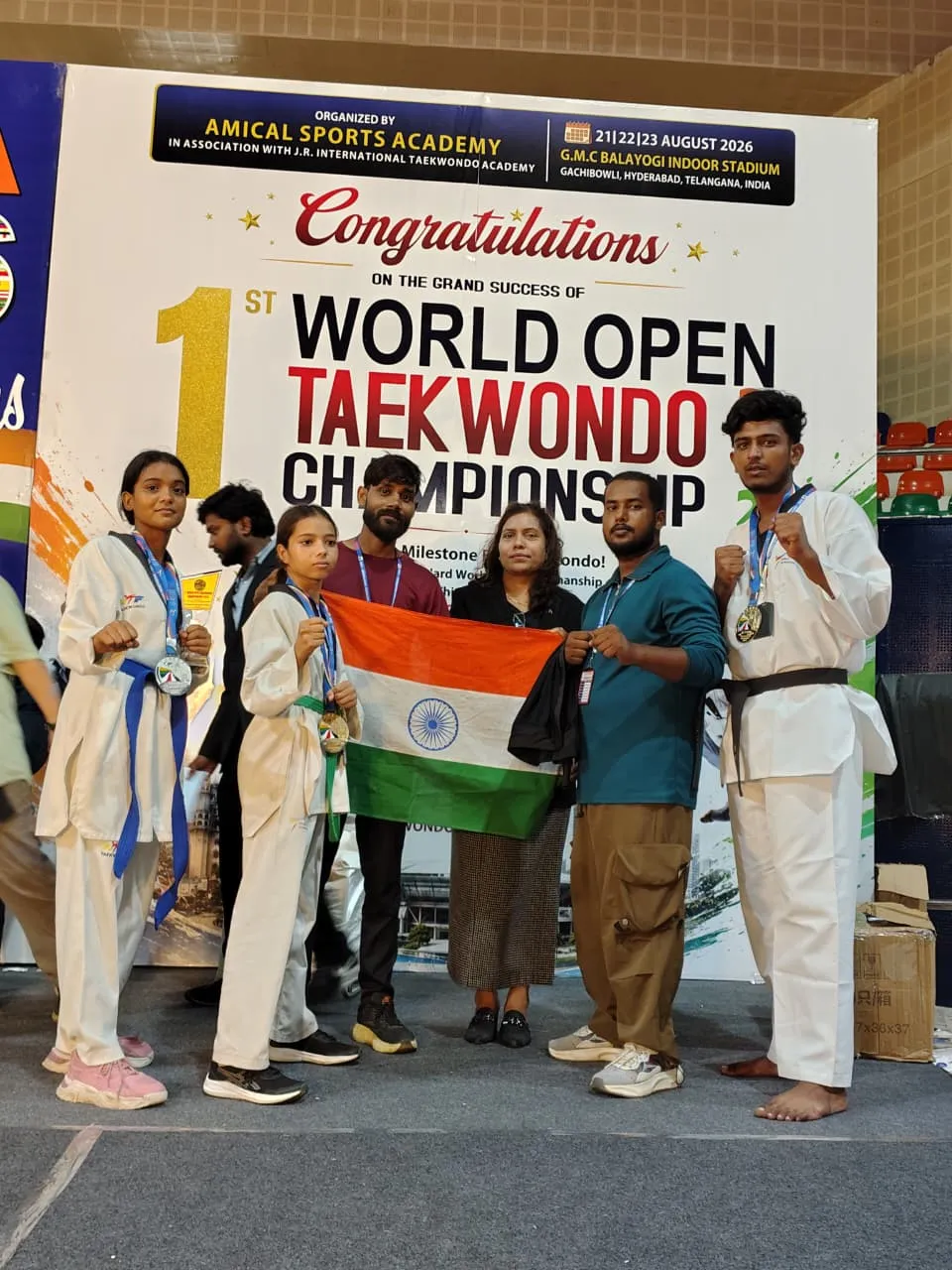 विश्व ओपन ताइक्वांडो में सिद्धार्थनगर के चार खिलाड़ियों ने दिखाया दम, तीन स्वर्ण और एक रजत पदक जीते