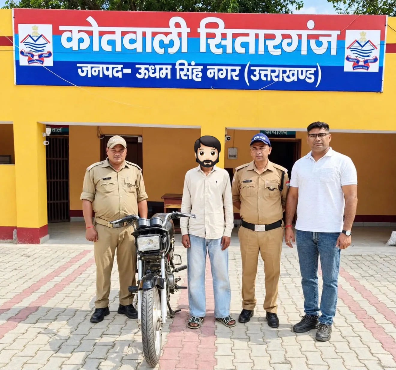 चोरी की मोटरसाइकिल समेत युवक गिरफ्तार, बैंक के बाहर से उड़ाई थी बाइक