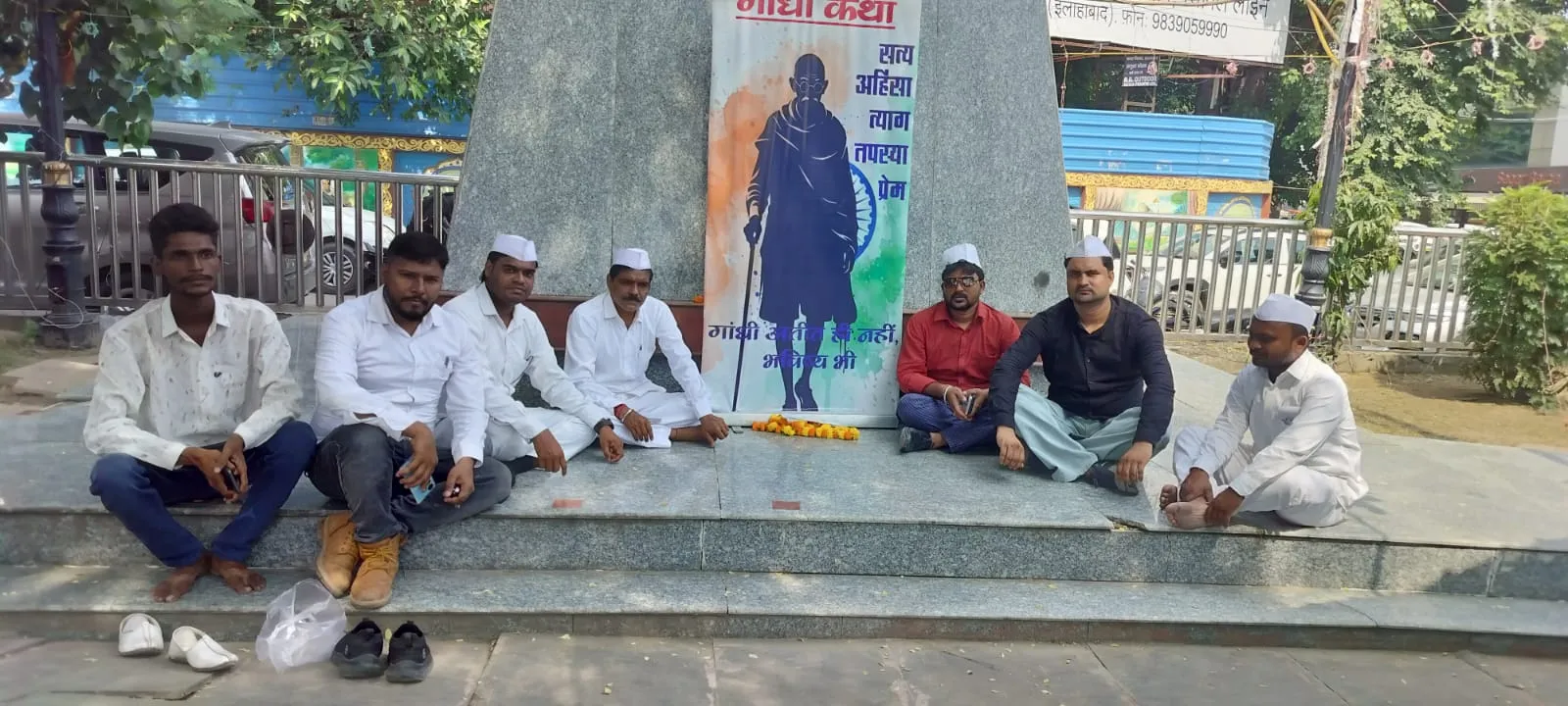 गांधी जयंती पर कांग्रेस सेवादल ने किया ध्वजारोहण और गांधी कथा का आयोजन