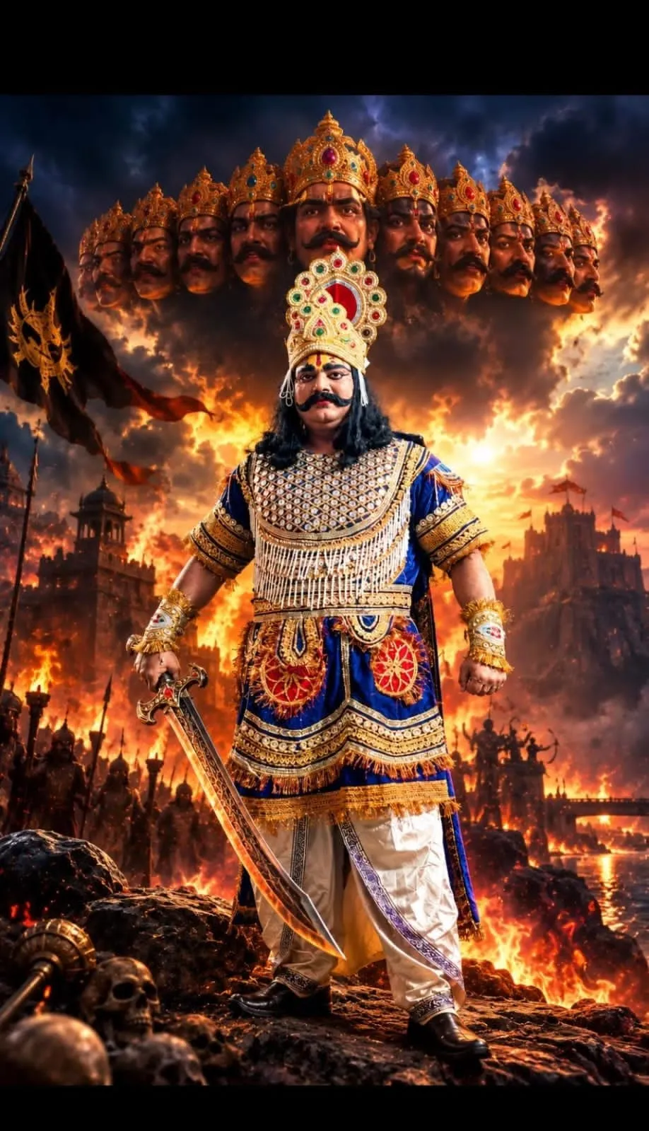 पुरसेनी की रामलीला में शुभम शुक्ल के रावण रूप ने खींचा दर्शकों का ध्यान