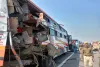यमुना एक्सप्रेस पर आपस में टकराईं डबल डेकर बस  
