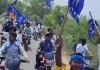 जयभीम शोभायात्रा में डीजे व  बाइक के साथ जयकारों से गूंज उठा पूरा छेत