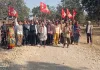 पटवध- बसुहारी मार्ग के निर्माण में अनियमितता  को लेकर भाकपा ने सांकेतिक प्रदर्शन कर दिया आंदोलन की चेतावनी