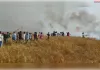 आग लगने से गेहूं की  30 बीघा फसल जलकर राख