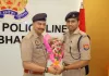 क्षेत्राधिकारी ओबरा  एवं क्षेत्राधिकारी घोरावल को पुलिस लाइन चुर्क में दी गई भावभीनी विदाई