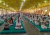 विश्व योग दिवस पर महर्षि महेश योगी आश्रम, अरैल में सामूहिक योगाभ्यास का आयोजन