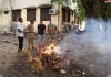 'ऑपरेशन दहन' के तहत प्रयागराज पुलिस ने 3.83 करोड़ रुपये का 766.67 किलो गांजा जलाकर किया नष्ट।