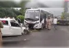 राष्ट्रीय राजमार्ग पर दर्दनाक हादसा: डिवाइडर पार कर बस से भिड़ी कार, दो युवकों की मौत, एक गंभीर