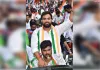 इटवा में जयवर्धन तिवारी की अगुवाई में तिरंगा यात्रा निकला