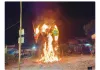 घाटमपुर में रात दस बजे 25 फ़ीट रावण का दहन