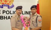 क्षेत्राधिकारी ओबरा  एवं क्षेत्राधिकारी घोरावल को पुलिस लाइन चुर्क में दी गई भावभीनी विदाई