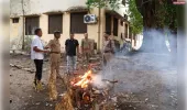'ऑपरेशन दहन' के तहत प्रयागराज पुलिस ने 3.83 करोड़ रुपये का 766.67 किलो गांजा जलाकर किया नष्ट।