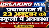 प्रयागराज में 23 अक्टूबर को सभी बोर्डों के स्कूलों में रहेगा अवकाश, जिला विद्यालय निरीक्षक ने जारी किया आदेश