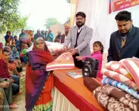 एसडीएम की मौजूदगी स्वयंसेवी  संस्थान ने बांटा  कंबल
