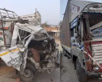अयोध्या रायबरेली राष्ट्रीय राजमार्ग पर कंटेनर ट्रक व पिकअप की जोरदार टक्कर तीन लोग हालत गंभीर