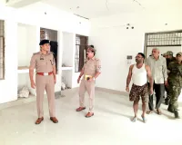 पुलिस लाइन मीरजापुर में निर्माणाधीन बैरक तथा G-8 आवासीय बिल्डिंग का किया गया निरीक्षण