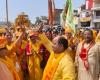 खाटू श्याम मंदिर स्थापना दिवस के अवसर पर निकाली गई भव्य शोभा यात्रा